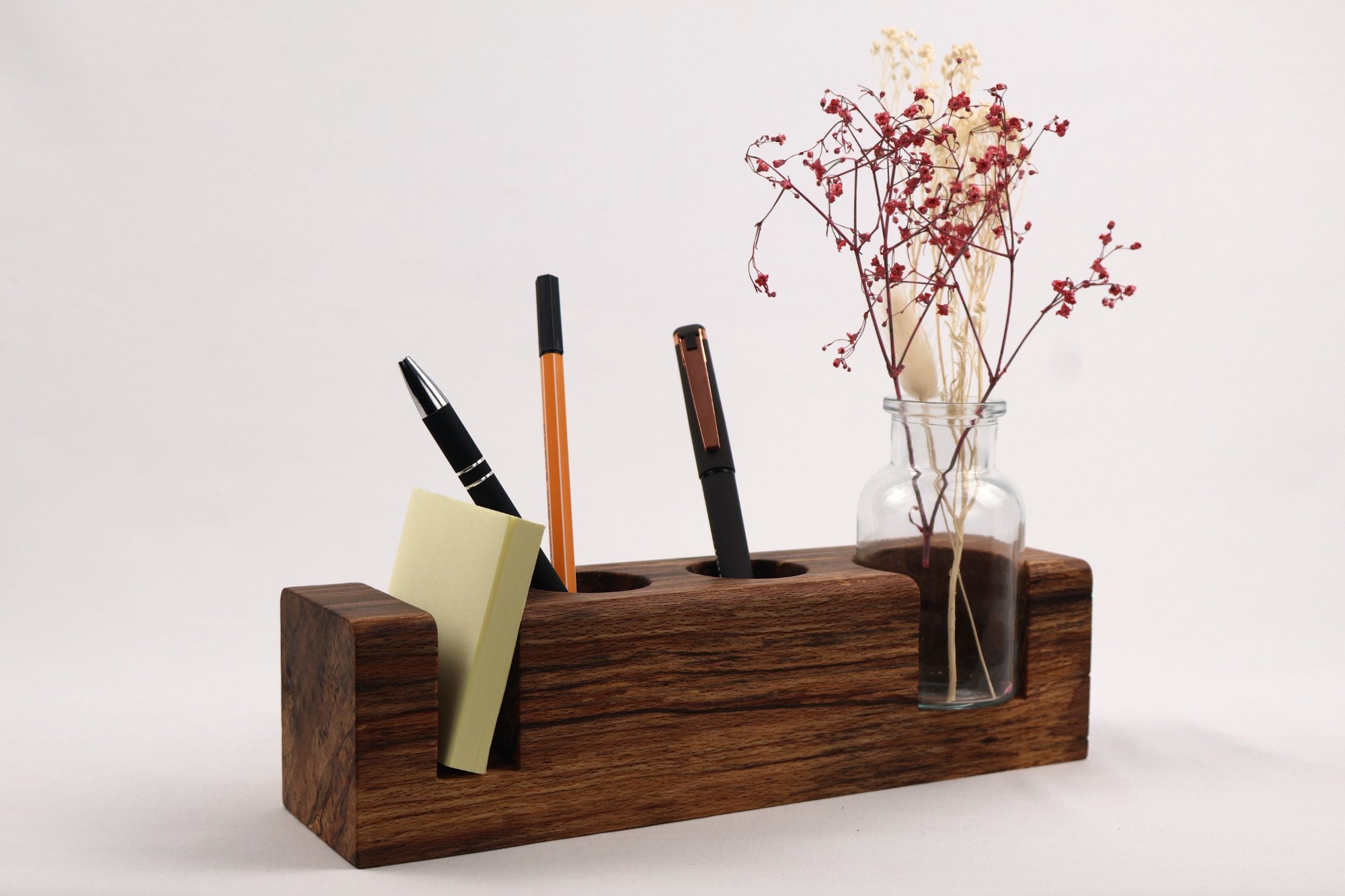 Massivholz-Tischorganizer mit Glasvase · Stifthalter 002a.jpg