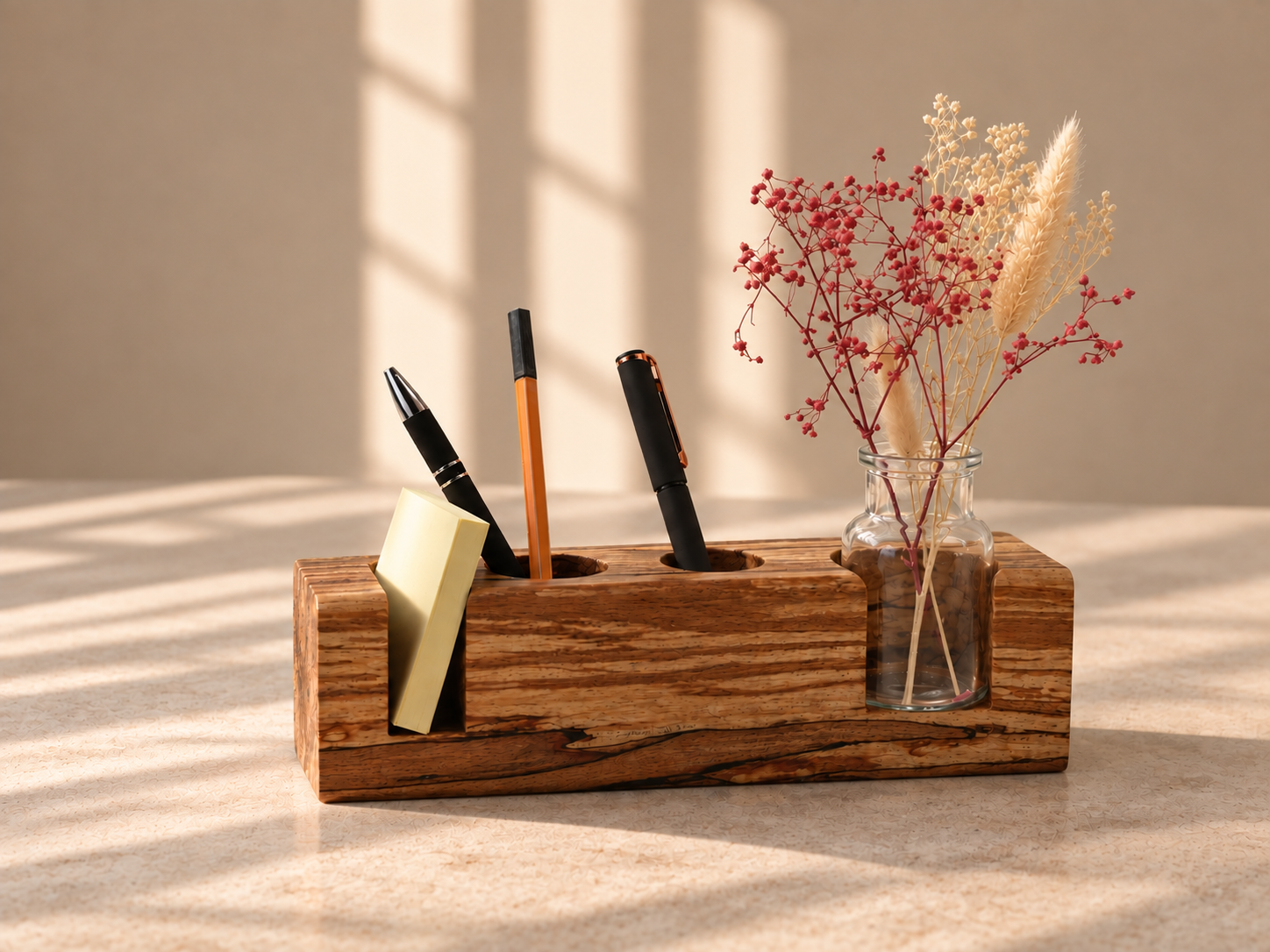 Massivholz-Tischorganizer mit Glasvase · 1.png