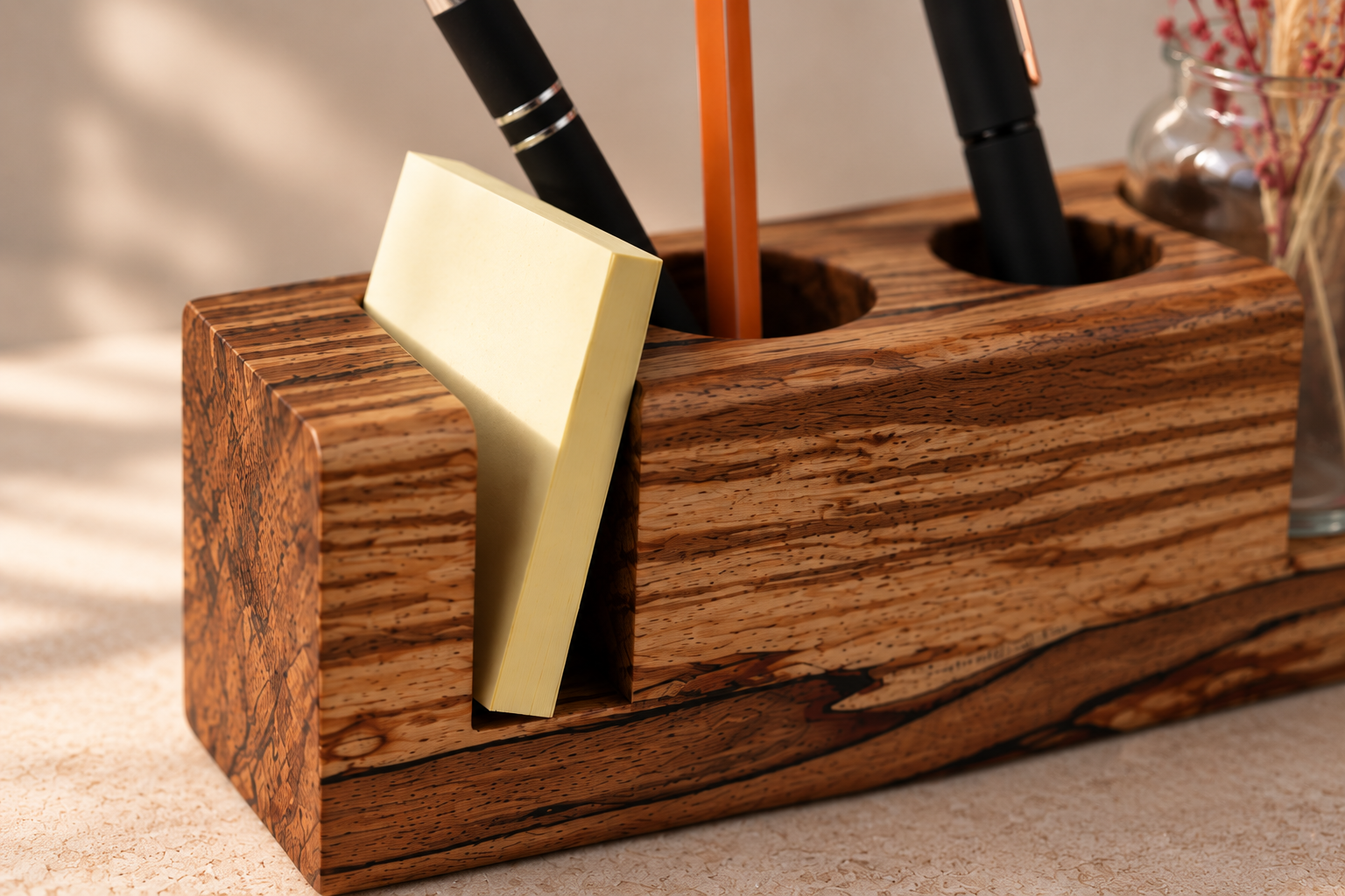 Massivholz-Tischorganizer mit Glasvase · 2.png